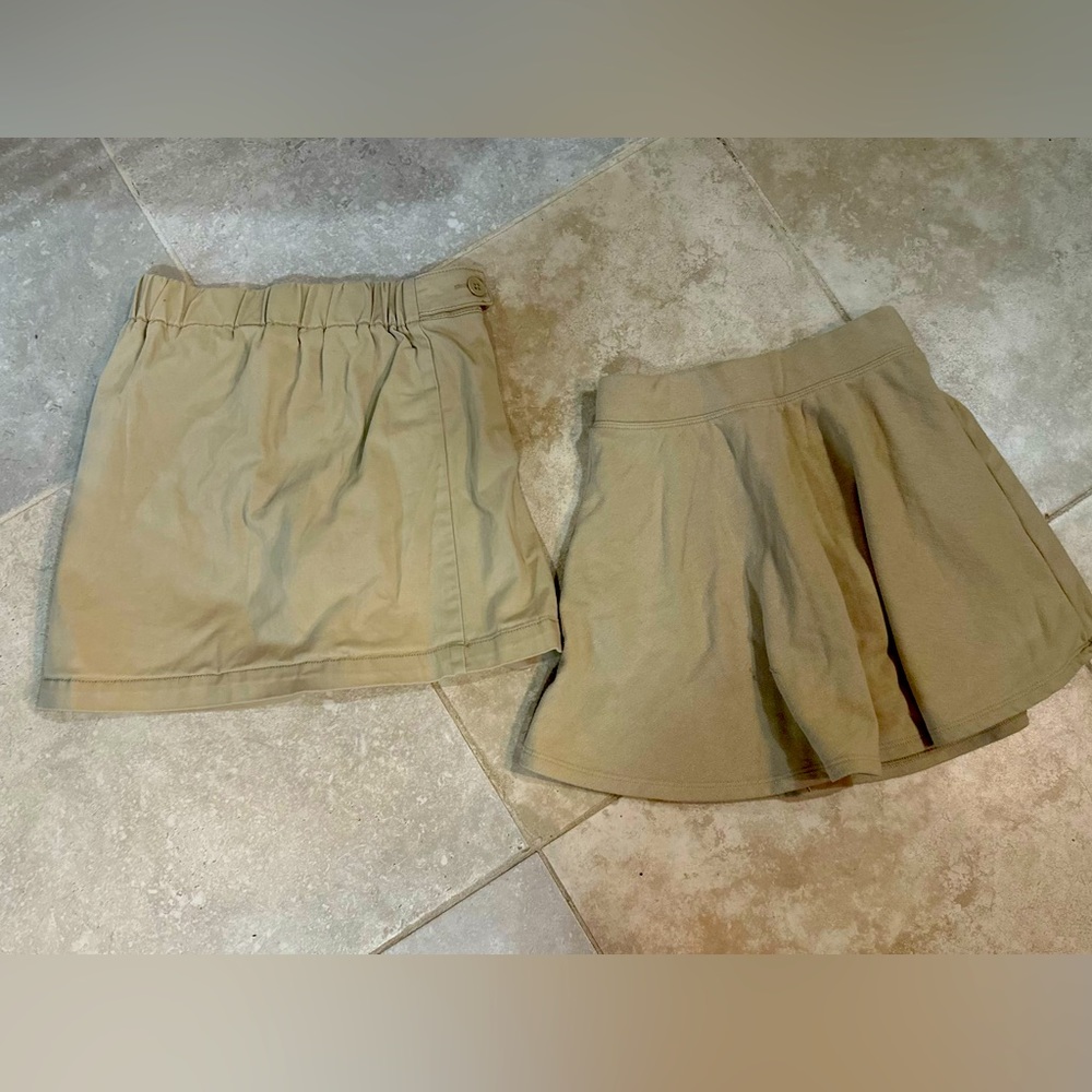 Kaki school uniform skirts